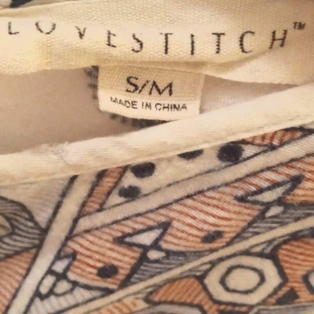 Love Stitch Small Medium Geometric Maxi Dress